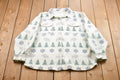 Vintage 1990s Christmas Pattern Fleece Button Up Sweater