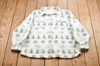 Vintage 1990s Christmas Pattern Fleece Button Up Sweater