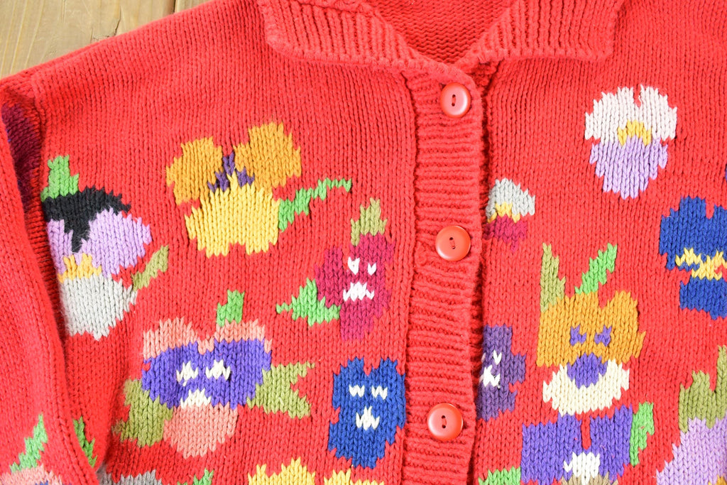 Vintage 1990s Knit Abstract Pattern Crewneck Sweater Womens M