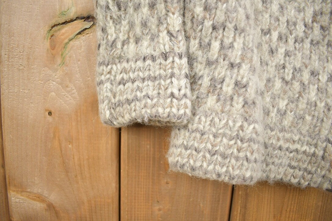 Vintage 1980s Wool Knit Button Up Sweater