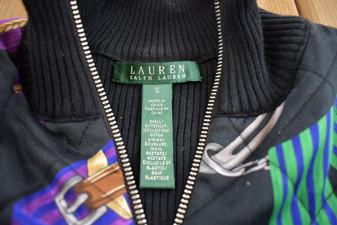 Vintage 1990s Ralph Lauren Abstract Design Zip Up Sweatshirt