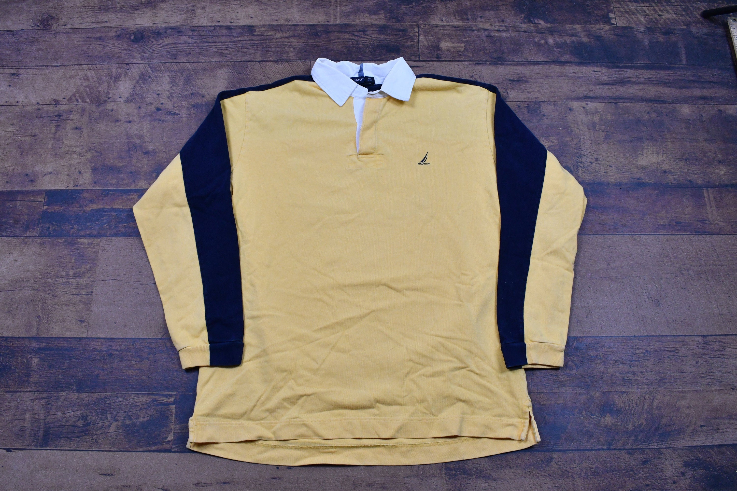 Vintage 1990s Nautica Sailing 83 Long Sleeve Rugby Shirt