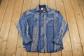 Vintage 1980s Wrangler Plaid Button Up Western Shirt Made In USA