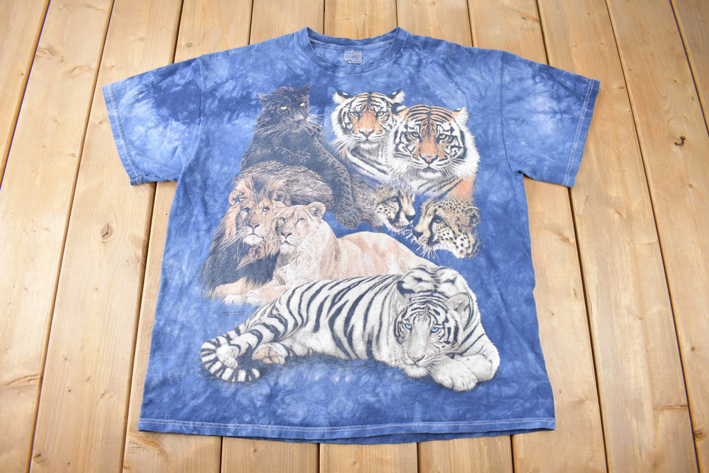 Vintage 2002 WIld Cats Theme Tie Dye Graphic T-Shirt Size XL