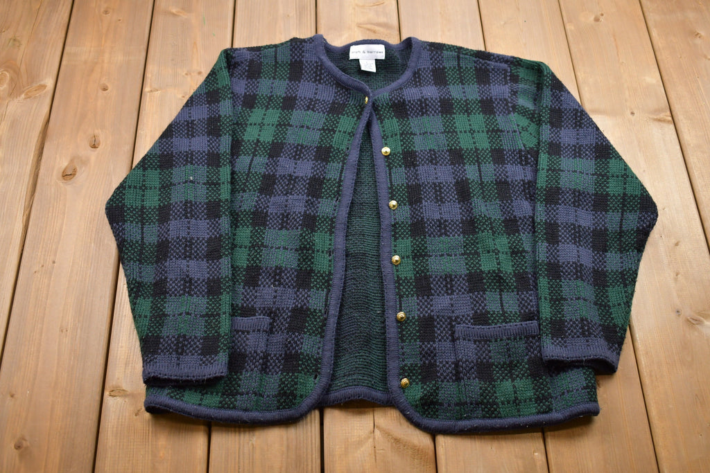 Vintage 1990s Croft & Barrow Plaid Knitted Sweater