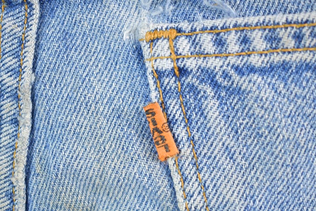 Vintage 1970s Levi Strauss Orange Tab 518 Denim Jeans Size 38 x 30