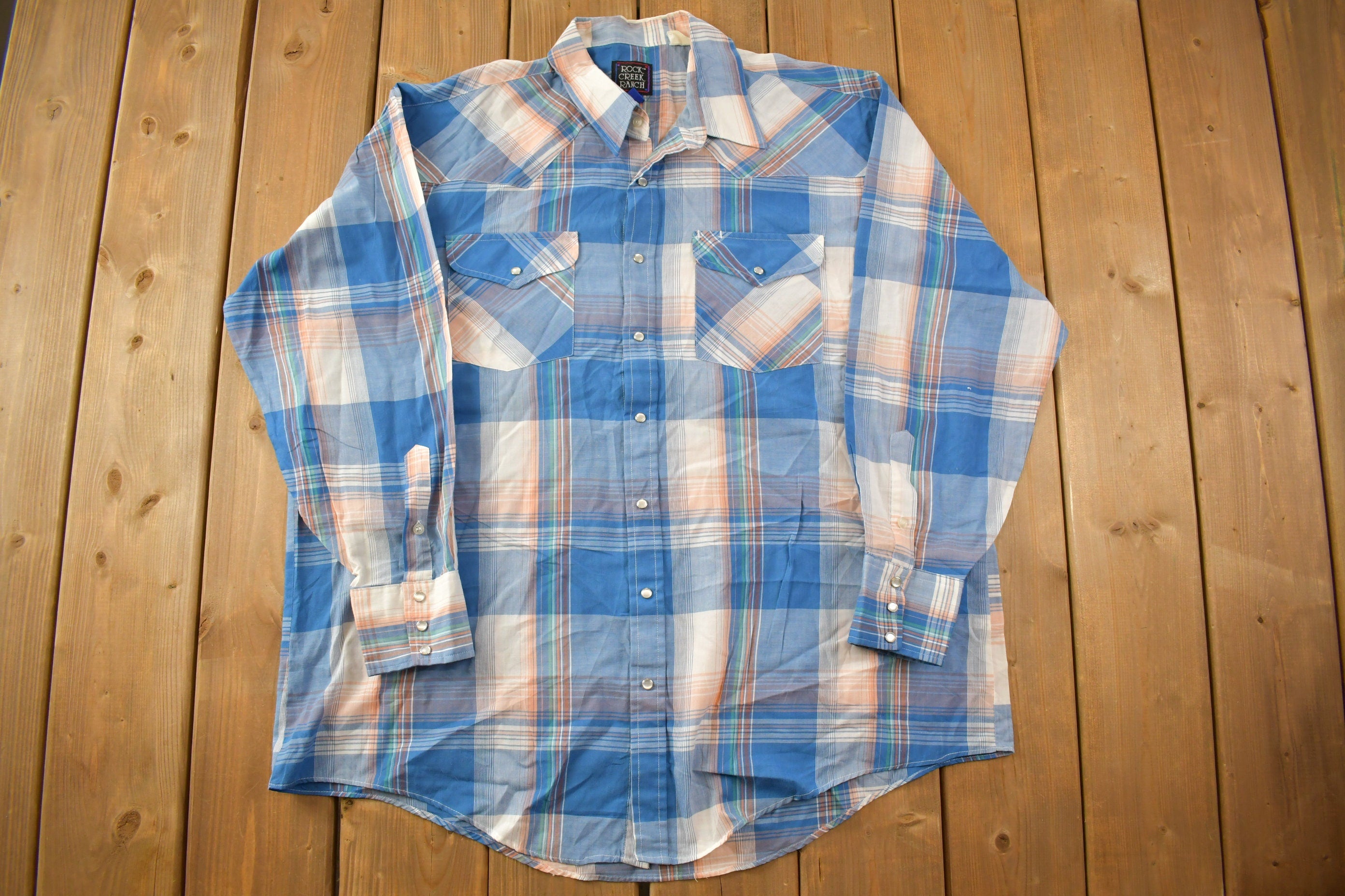 Vintage 1990s Plaid Rock Creek Ranch Button Up Shirt