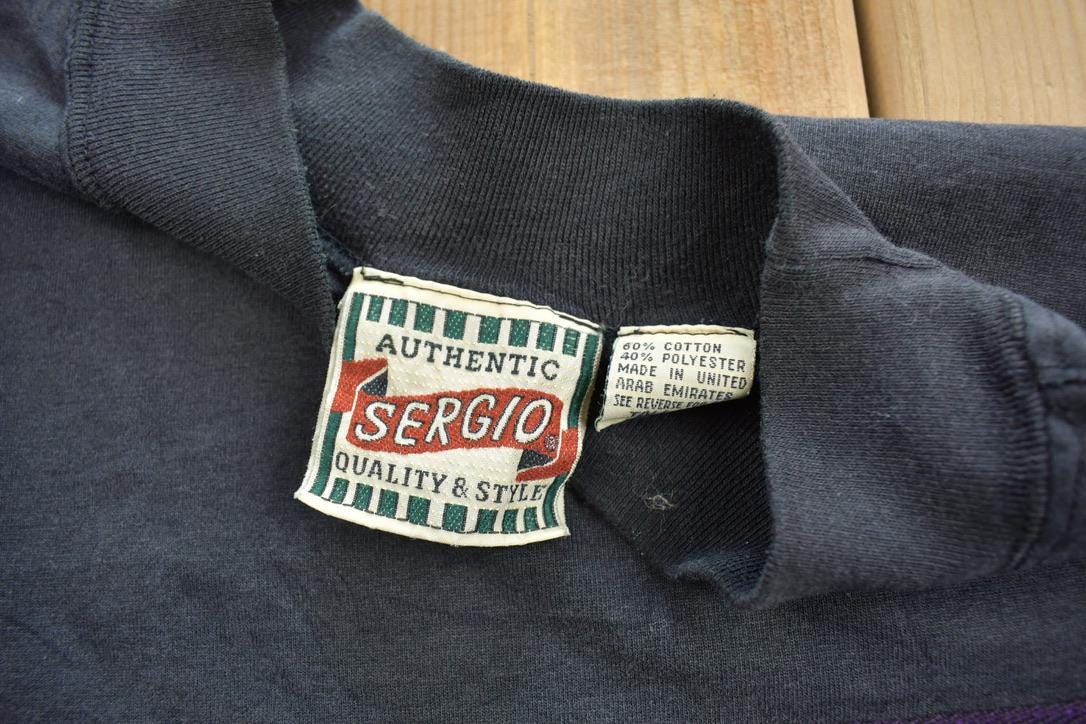 Vintage 1990s Wembley Compagnie Des Sergio Embroidered Sweatshirt Made In USA