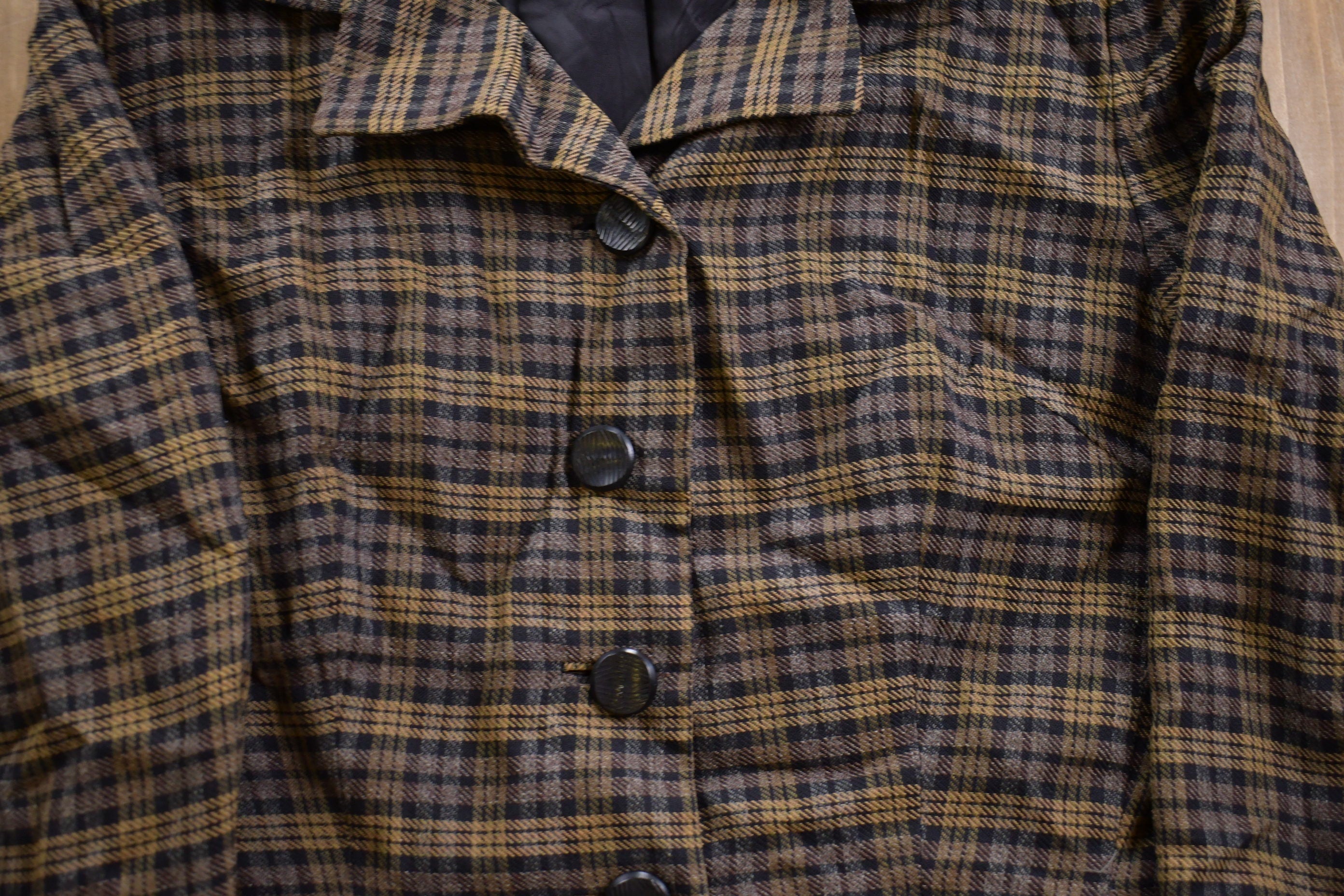 Vintage 1990s Woman's Plaid Wool Blazer