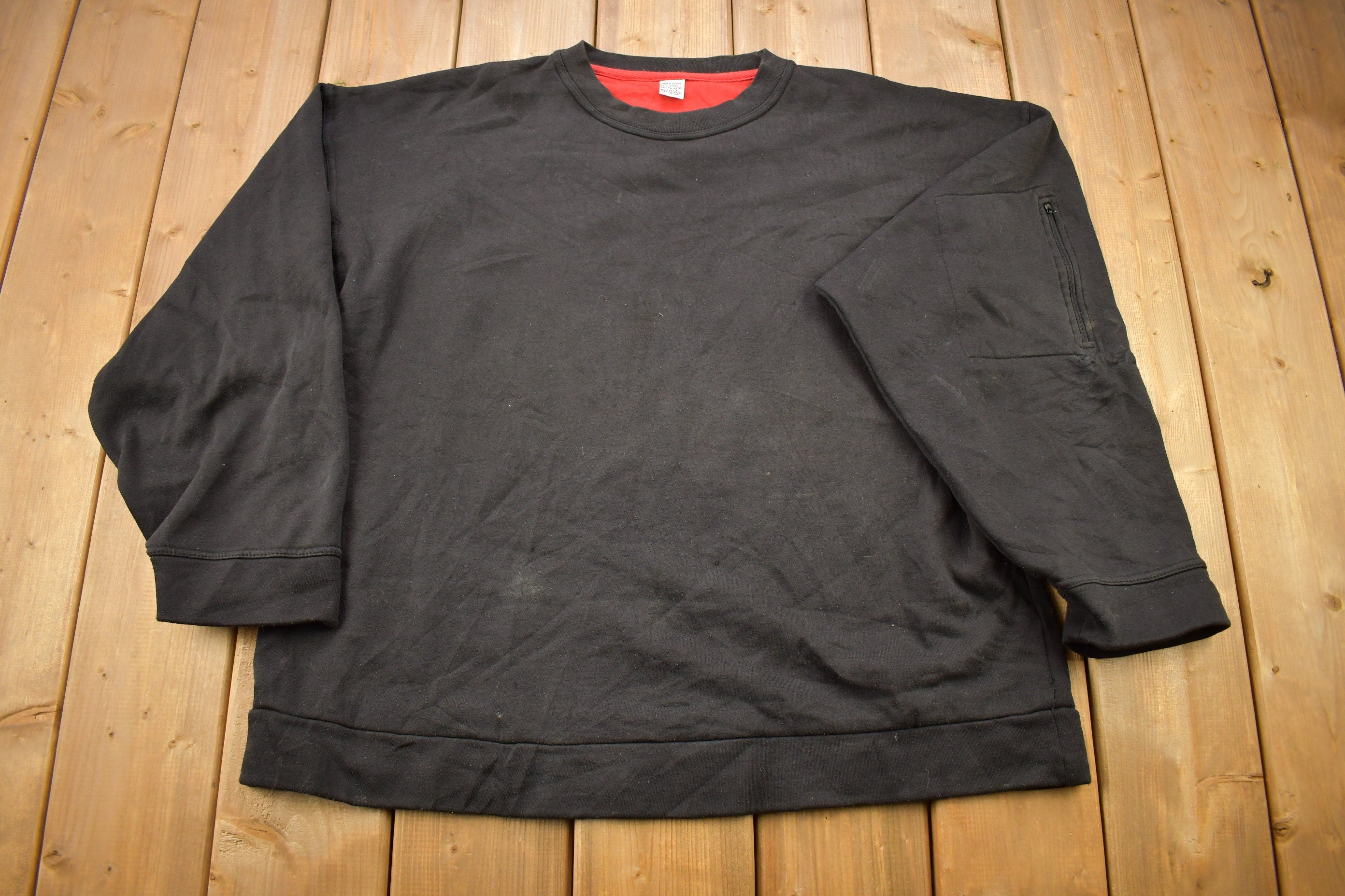 Vintage 1990s Blank Black Crewneck Sweatshirt