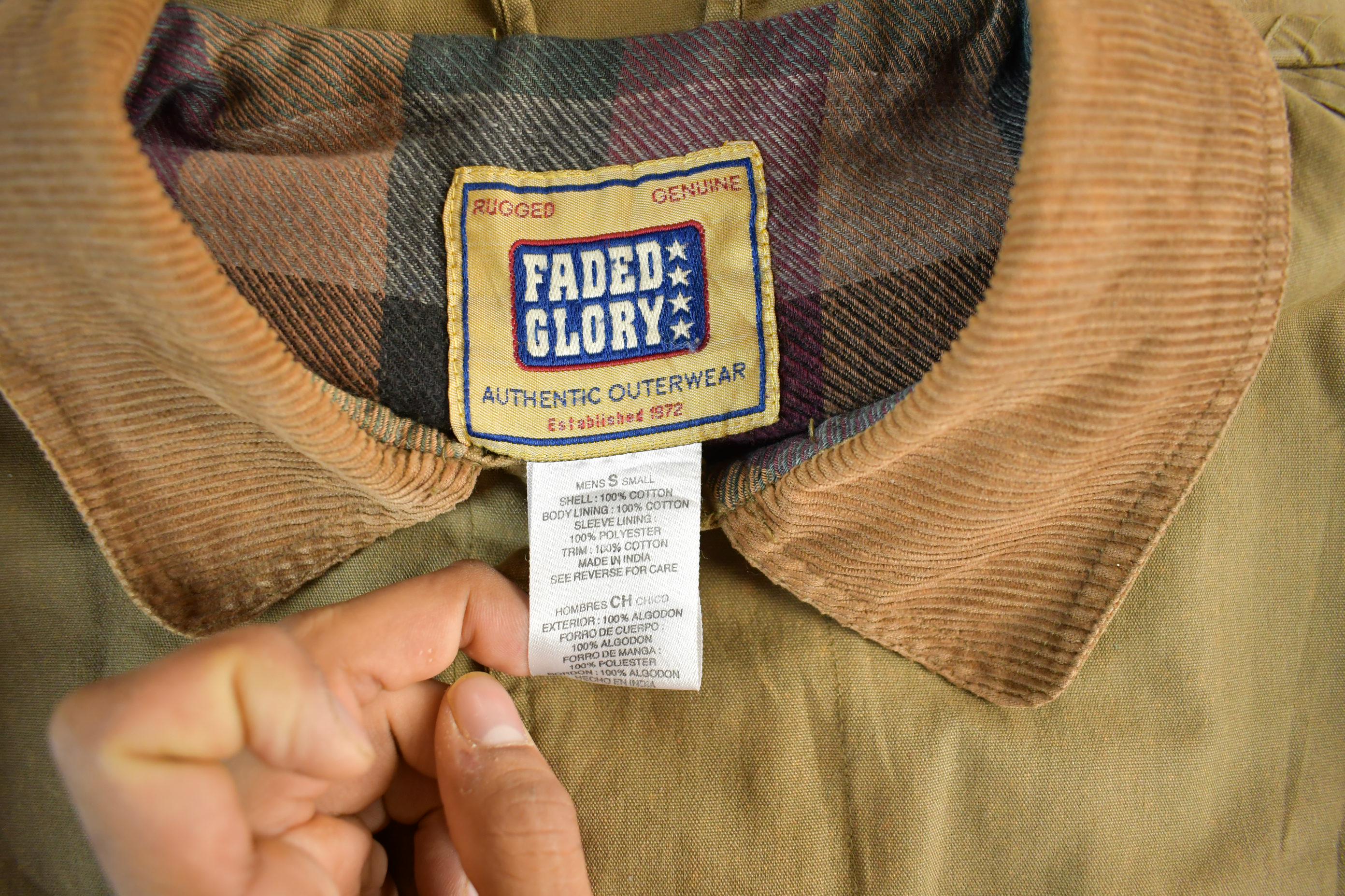 Vintage 1990s Faded Glory Lined Faded Barn Chore Coat Men's Small