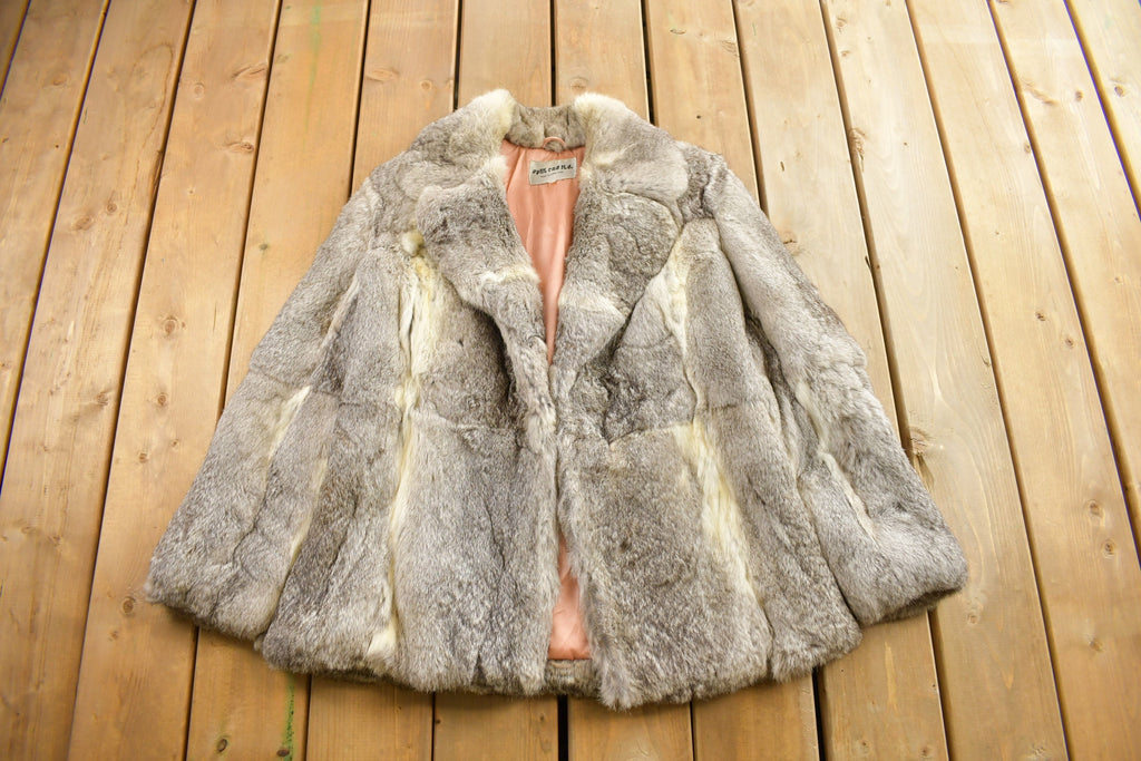 Vintage 1980s Split Cad Dyed Rabbit Fur Coat