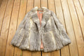 Vintage 1980s Split Cad Dyed Rabbit Fur Coat