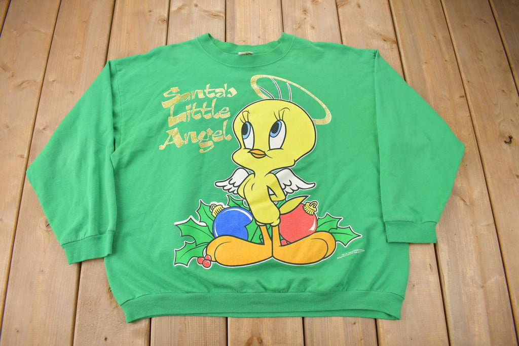 Vintage 1996 Looney Tunes Tweety Bird Christmas Theme Crewneck