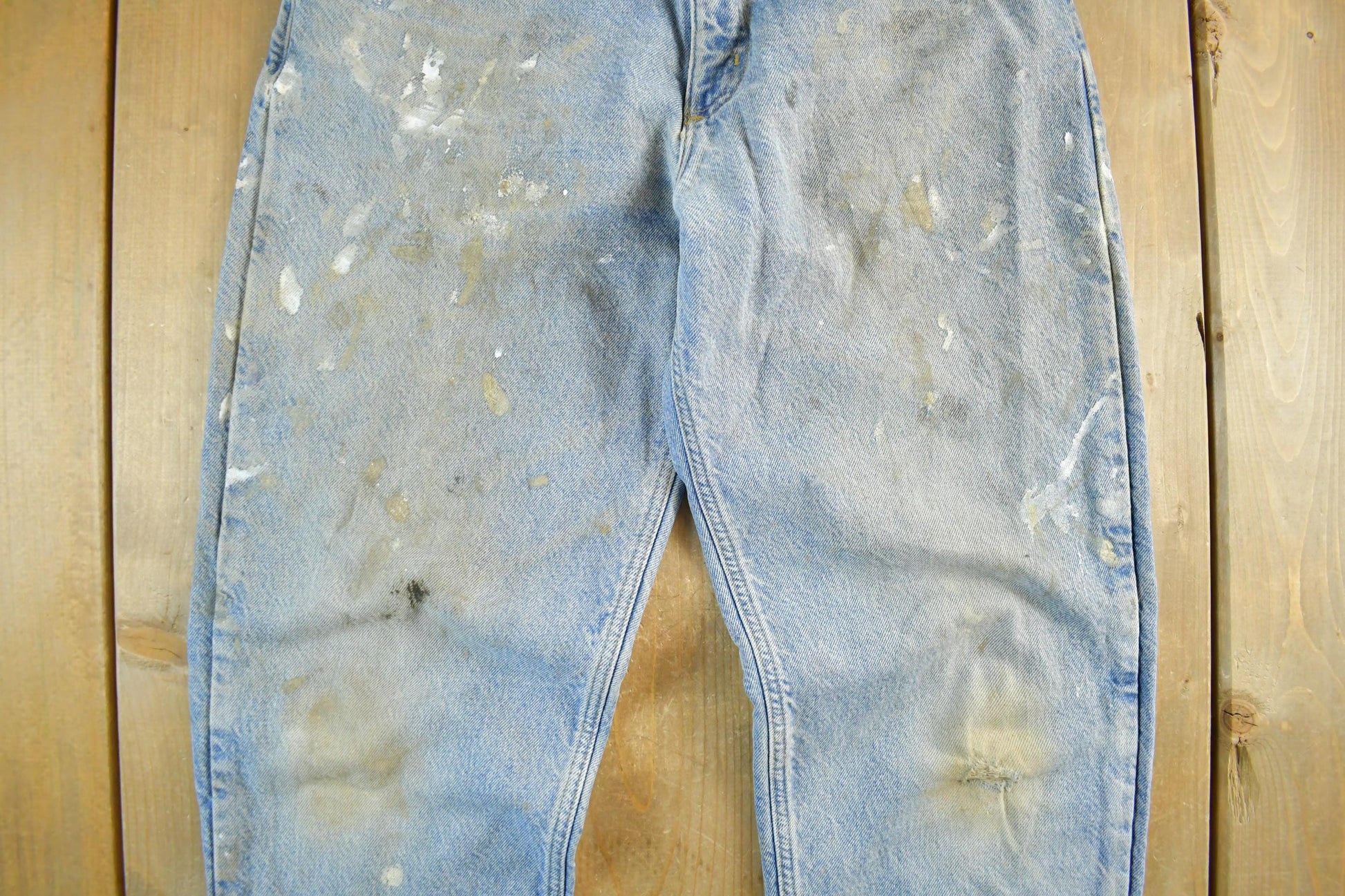 Vintage 2000s Carhartt Distressed Flannel Lined Denim Work Jeans Men's 34 x 33