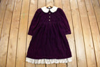 Vintage 1980s Purple Velvet Dress