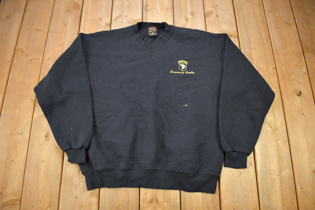 Vintage 1990s Airborne Screaming Eagles Embroidered Crewneck Sweatshirt