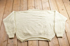 Vintage 1990s Finalist Beige Knitted Crewneck Sweater