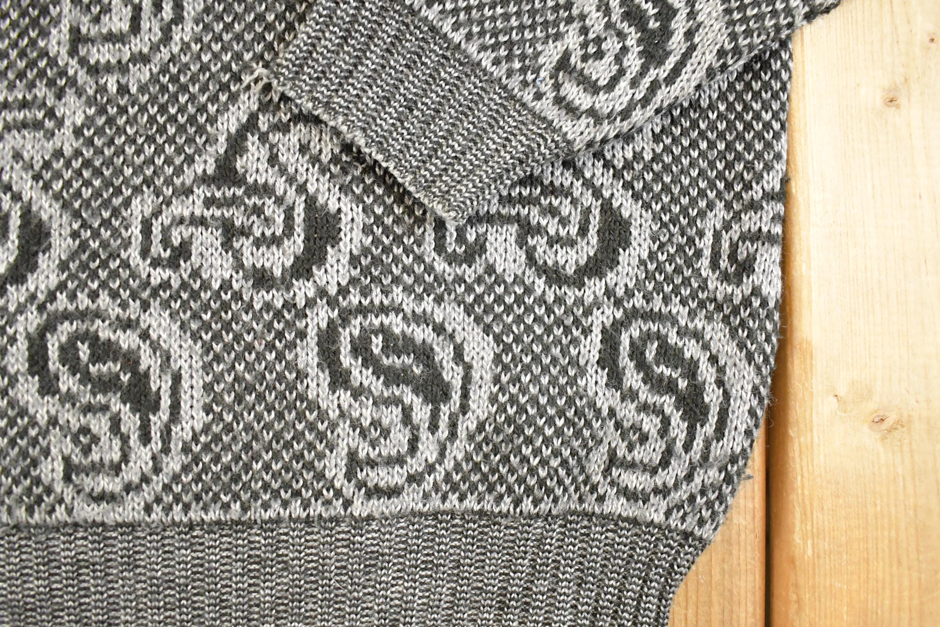 Vintage 1990s Paisley AOP Knit Crewneck Sweater Womens M / 90's Abstract Pattern 3D Knitted Sweatshirt
