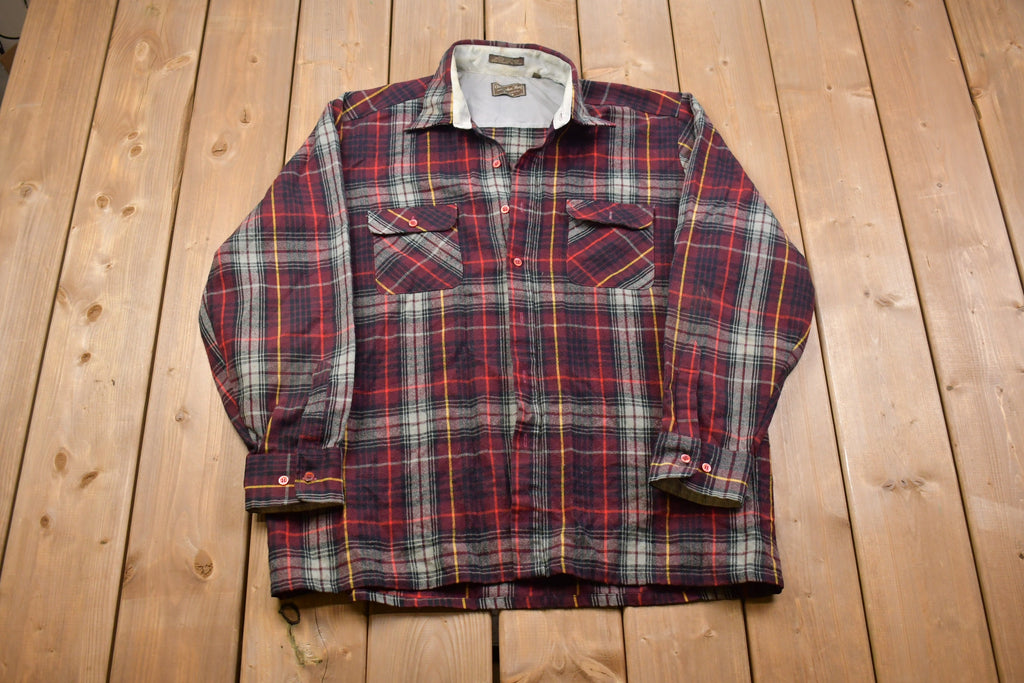 Vintage 1990s Christopher Heart Plaid Lined Button Up Shirt