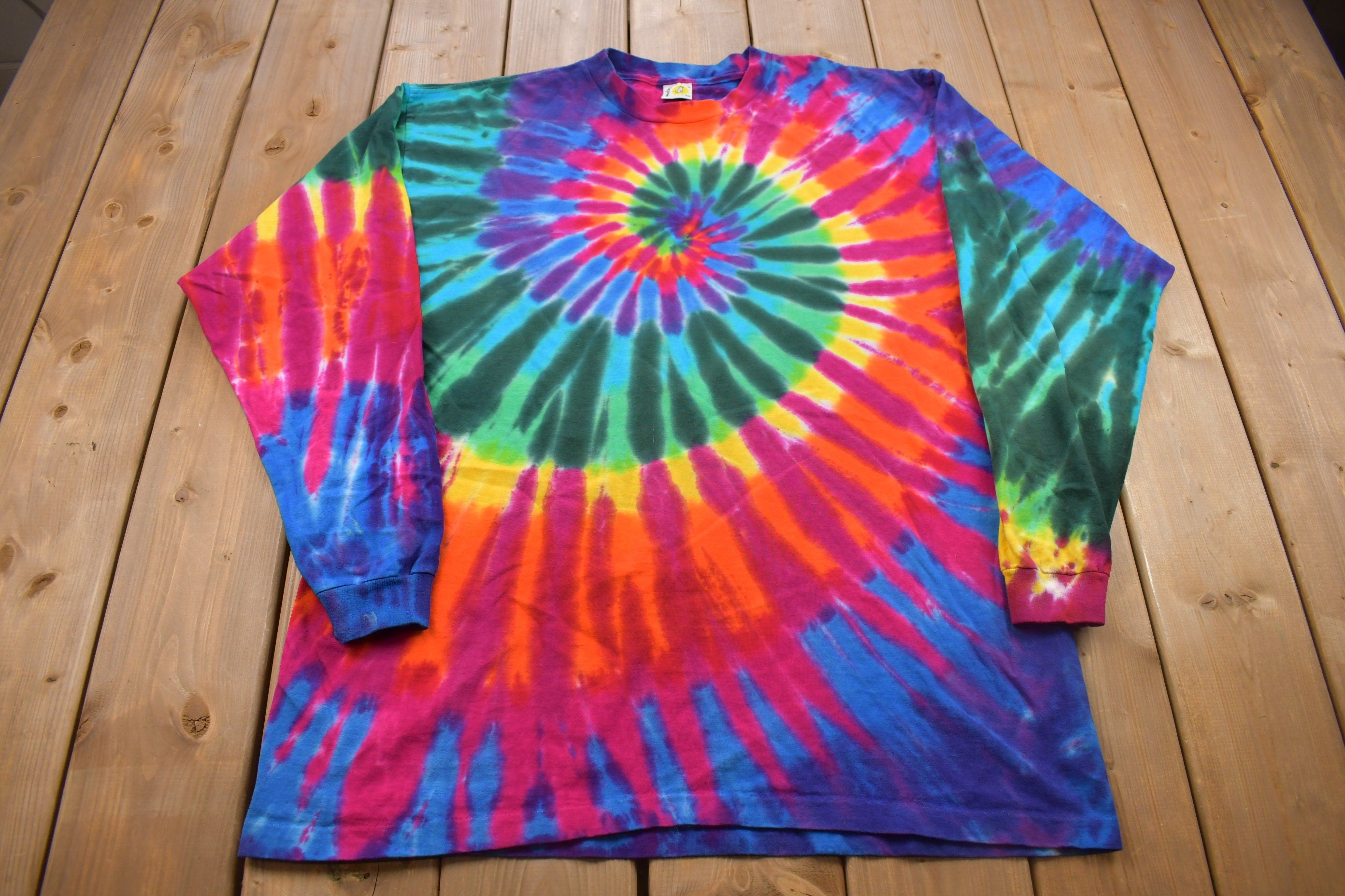 Vintage 1990s Sun Dog Tye Dye Long Sleeve Shirt