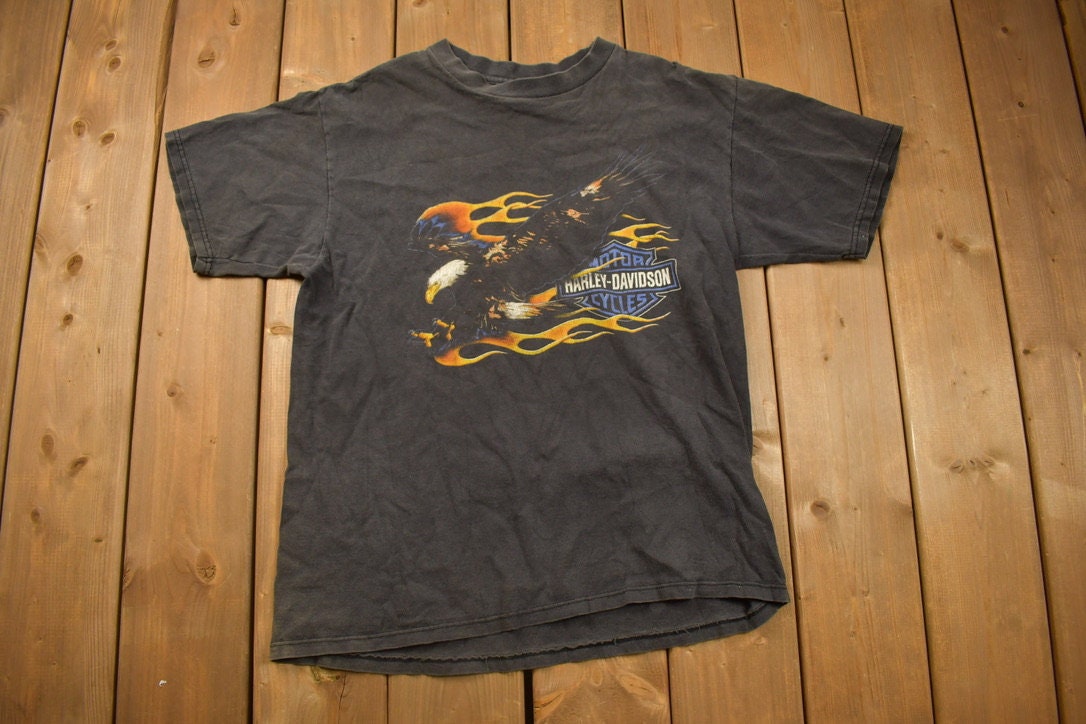 Vintage 1990s Harley Davidson South Carolina Flaming Eagle T-Shirt