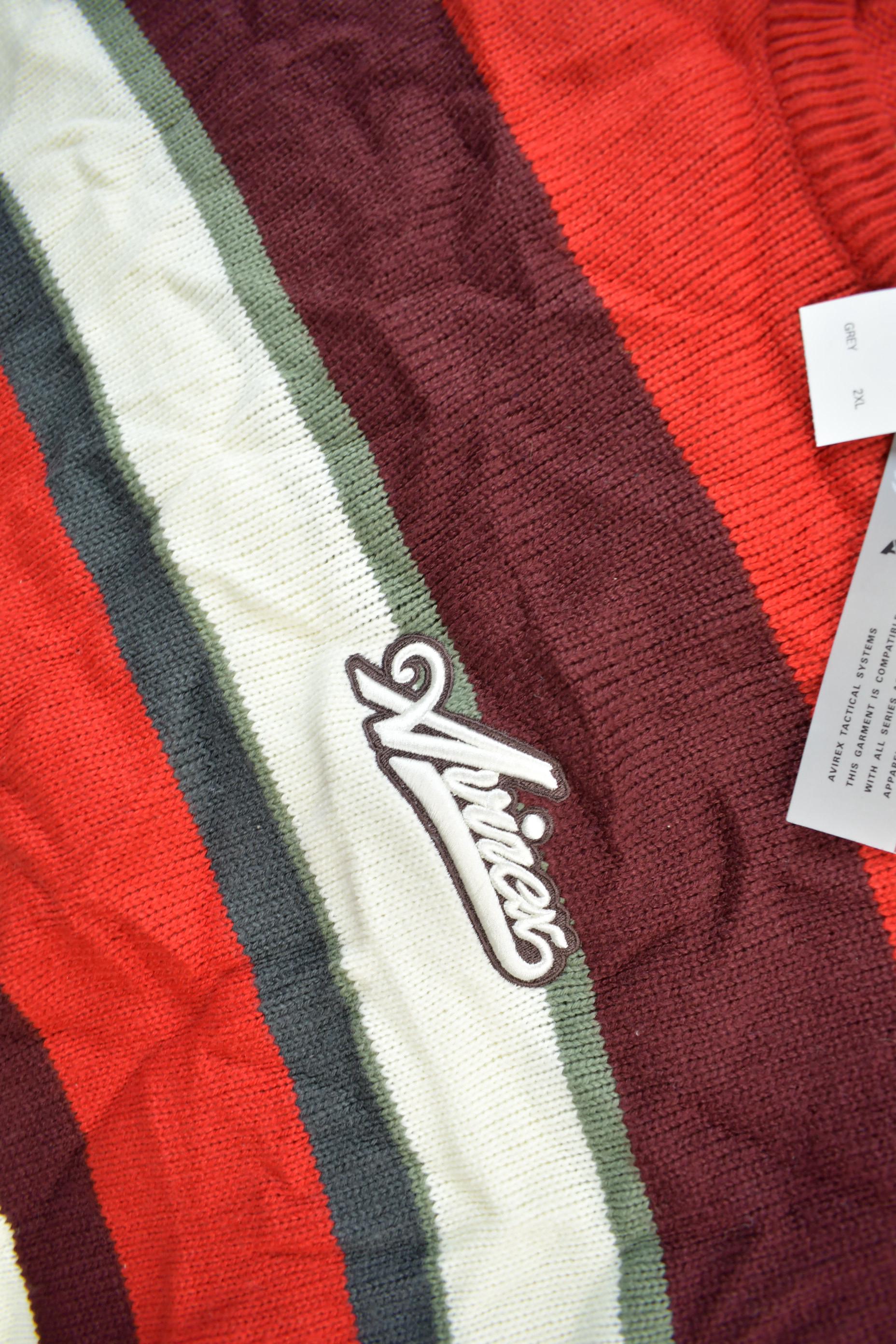 Vintage 1990s Deadstock Avirex Striped Knit Crewneck Sweater