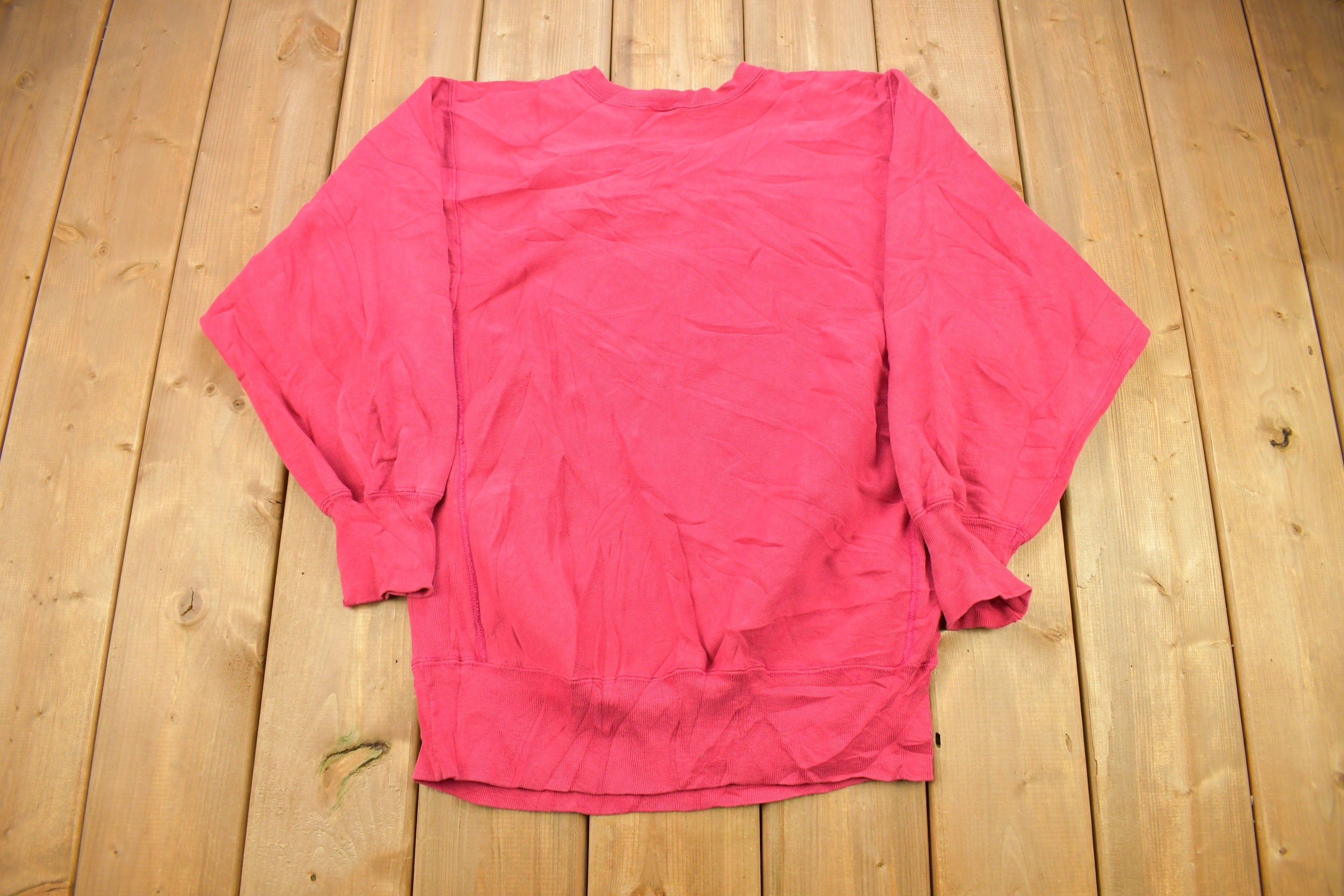 Vintage 1990s Blank Pink Champion Reverse Weave Crewneck