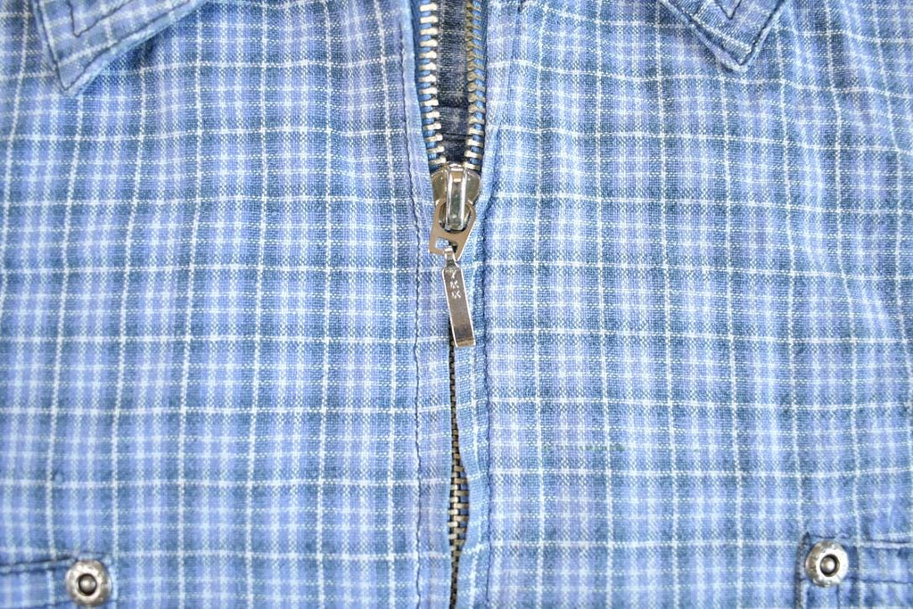 Vintage 1990s Cherokee Plus Size Cropped Fit Plaid Zippered Flannel Shirt