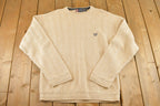 Vintage 1990s Chaps Ralph Lauren Knit Crewneck Sweater Mens M / 90's Abstract Pattern 3D Knitted Sweatshirt