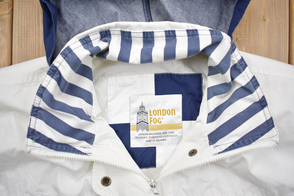 Vintage 1990s London Fog White Windbreaker Jacket