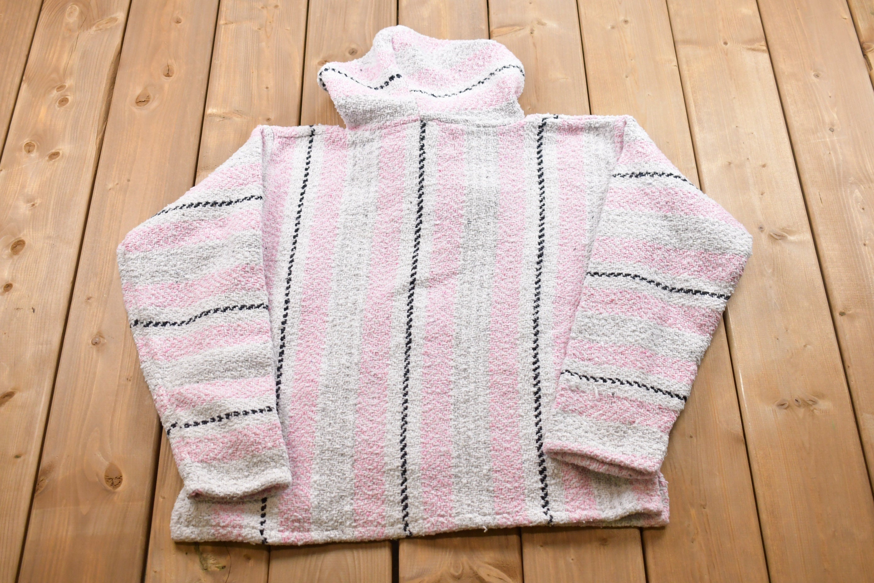 Vintage 1990s Earth Ragz Carpet Hoodie  90s Hoodie  Vintage Sweater  90s  Color Block