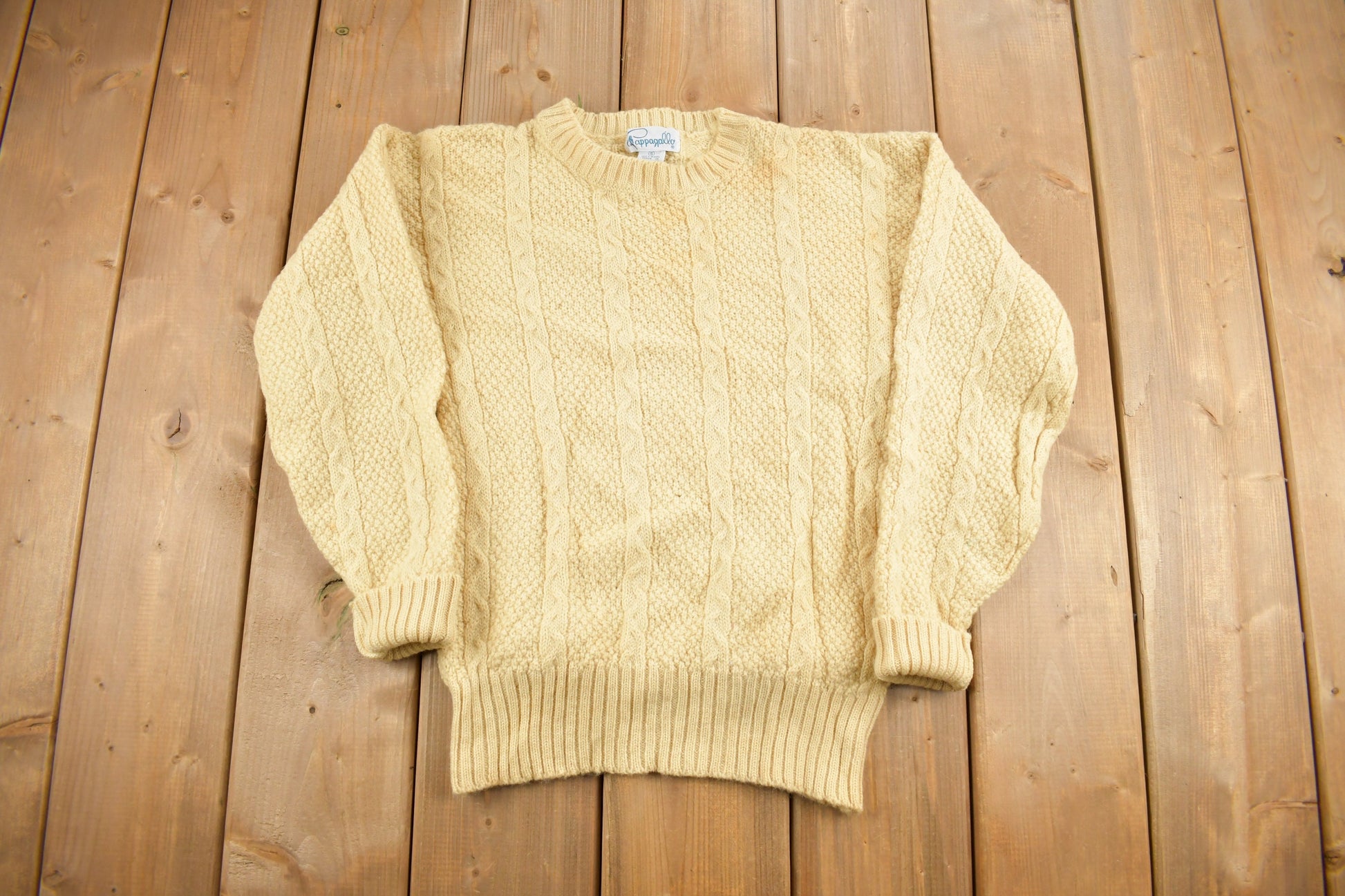 Vintage 1990s 3D Cable Knit Sweater
