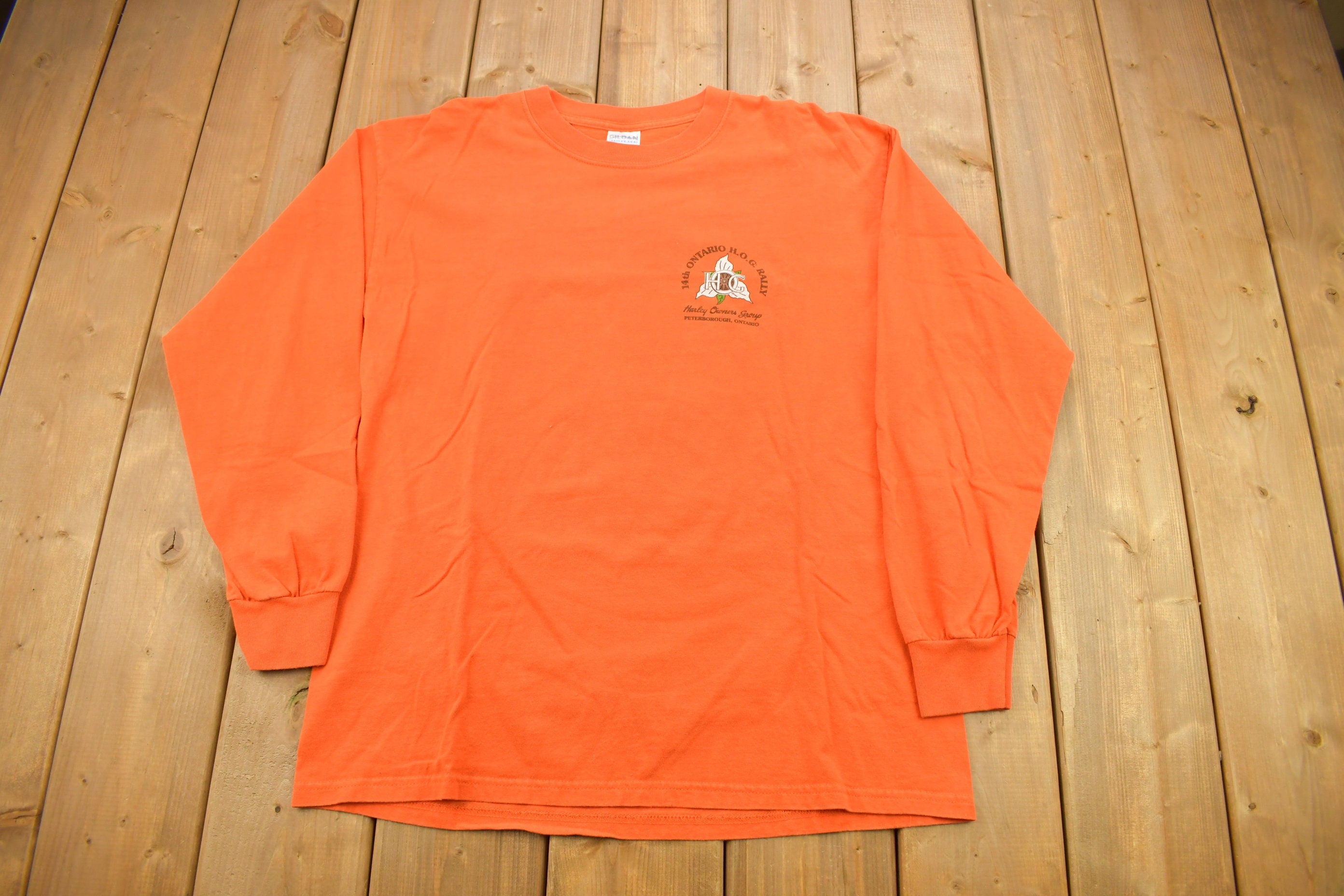 Vintage 2002 Harley Davidson Ontario Provincial HOG Rally Long Sleeve T-Shirt