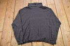 Vintage 1990s Robert Bruce Blank Black Turtleneck Sweatshirt