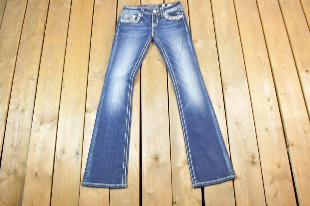 Vintage Y2K Miss Me Bedazzled Low Rise Jeans Size 26x31