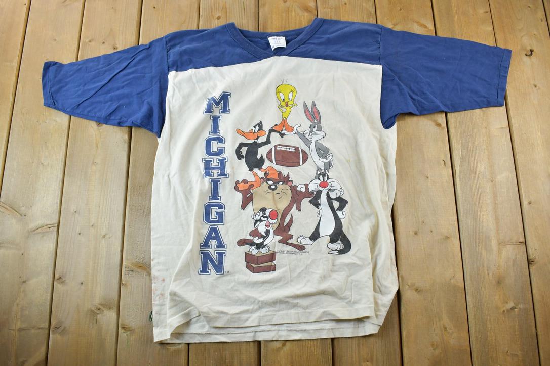 Vintage 1980s Michigan Bugs Bunny Looney Toons Disney Cartoon Promo T-Shirt  90s Graphic Tee  Vintage Mickey Mouse  Made In USA