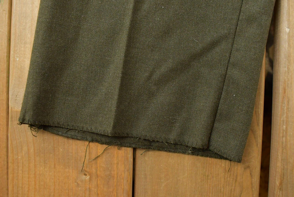 Vintage 1960s Military Army Wool Field Trousers Olive Drab Pants Men's 35 x 31