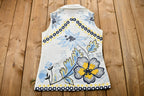 Vintage 1970s Floral Print Sleeveless Button-Up Tunic Blouse