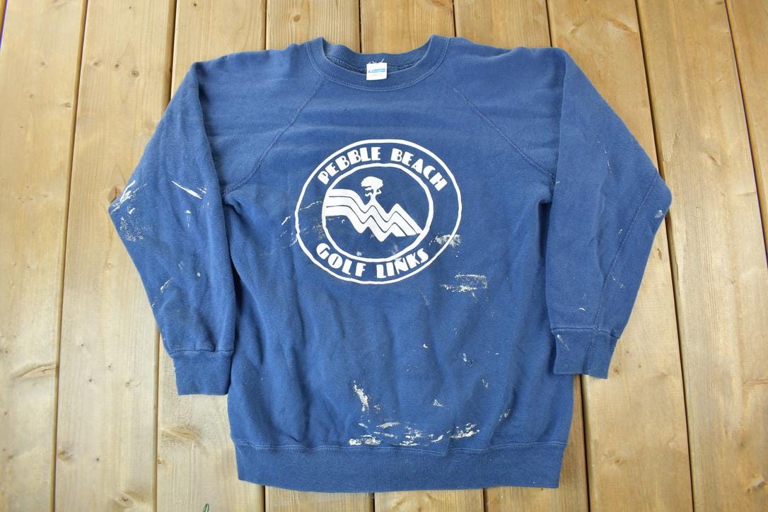 Vintage 1970s Champion Pebble Beach Golf Links Crewneck Sweatshirt /