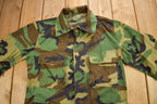 Vintage Military Woodland Camouflaged Button Up Shirt