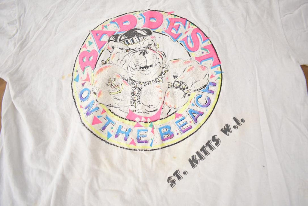 Vintage 1990s Baddest On The Beach St. Kitts Wisconsin Souvenir Single Stitch T Shirt Made In USA