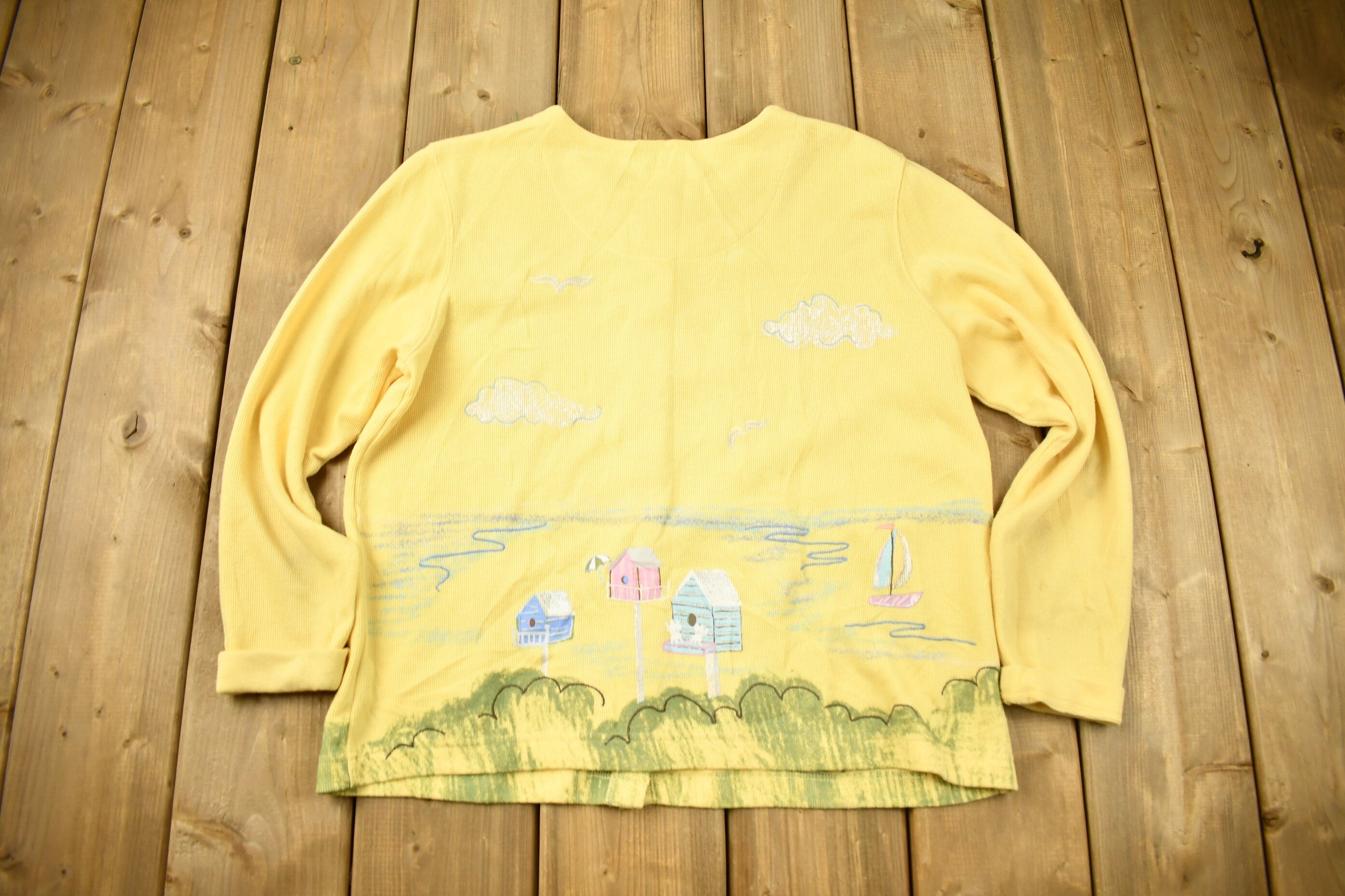 Vintage 1990s Christopher & Banks Sea Shore Cardigan Sweater