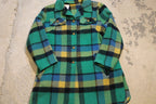 Vintage 1950s Green Plaid Winter Wear Jacket