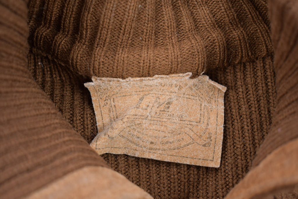 Vintage 1989s LM Suede Knitted Sweater /