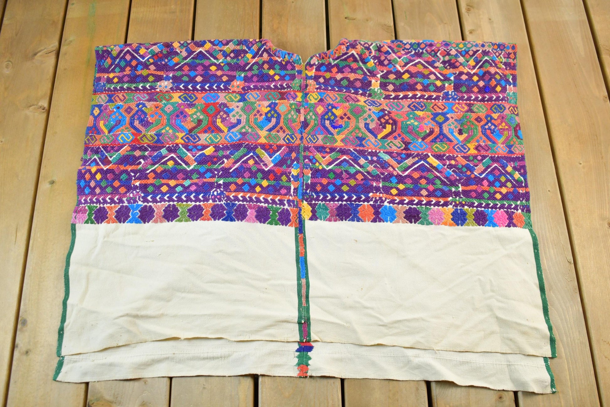 Vintage 1940s 1950s Bohemian Hand Loomed Poncho Jacket