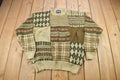Vintage 1990s Woods & Gray Patchwork Knitted Crewneck Sweater