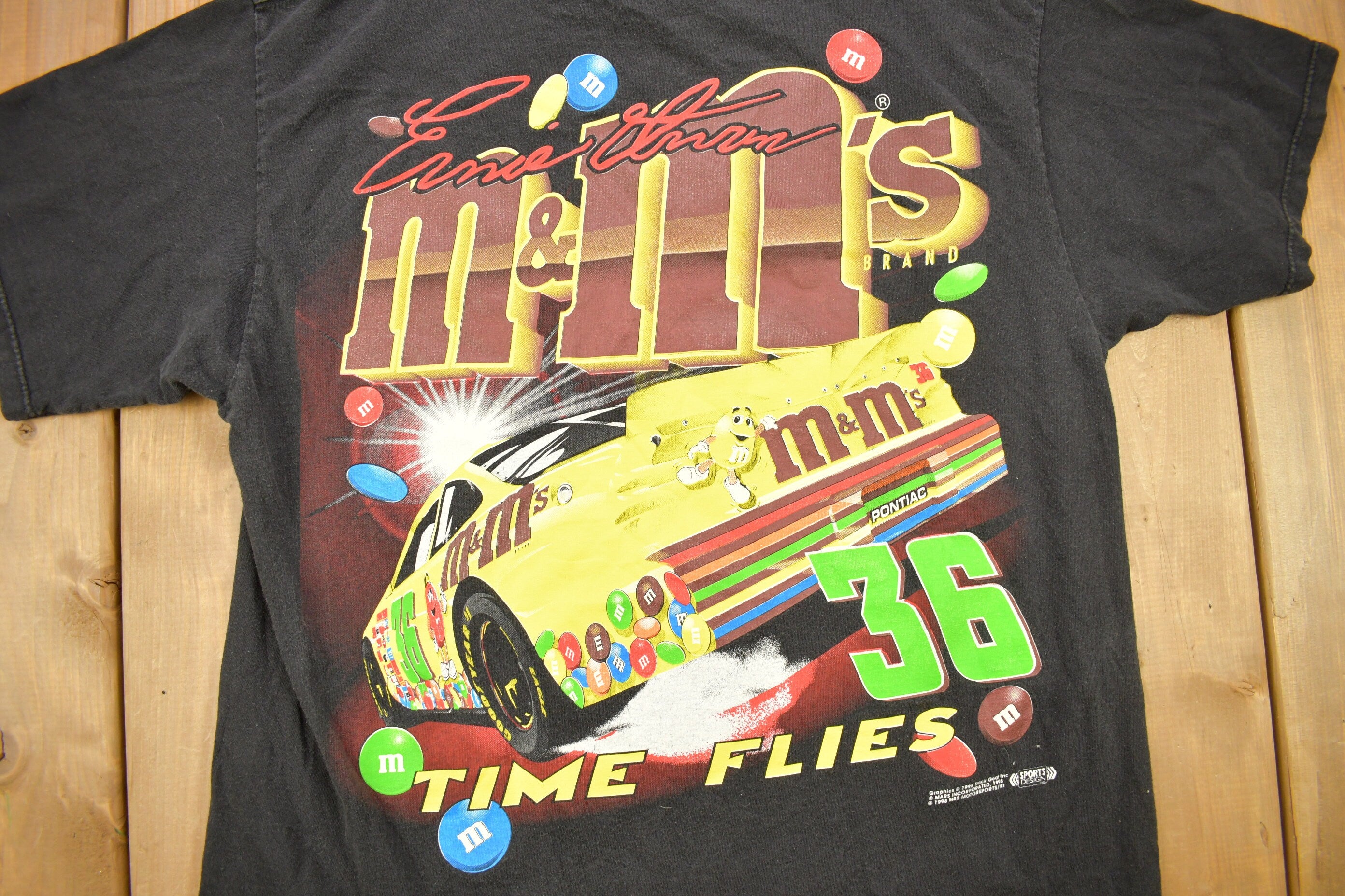 Vintage 1998 Ernie Irvan NASCAR M&M's Racing T-Shirt