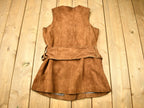 Vintage Early 1970s Genuine Leather Suede Buckle Vest