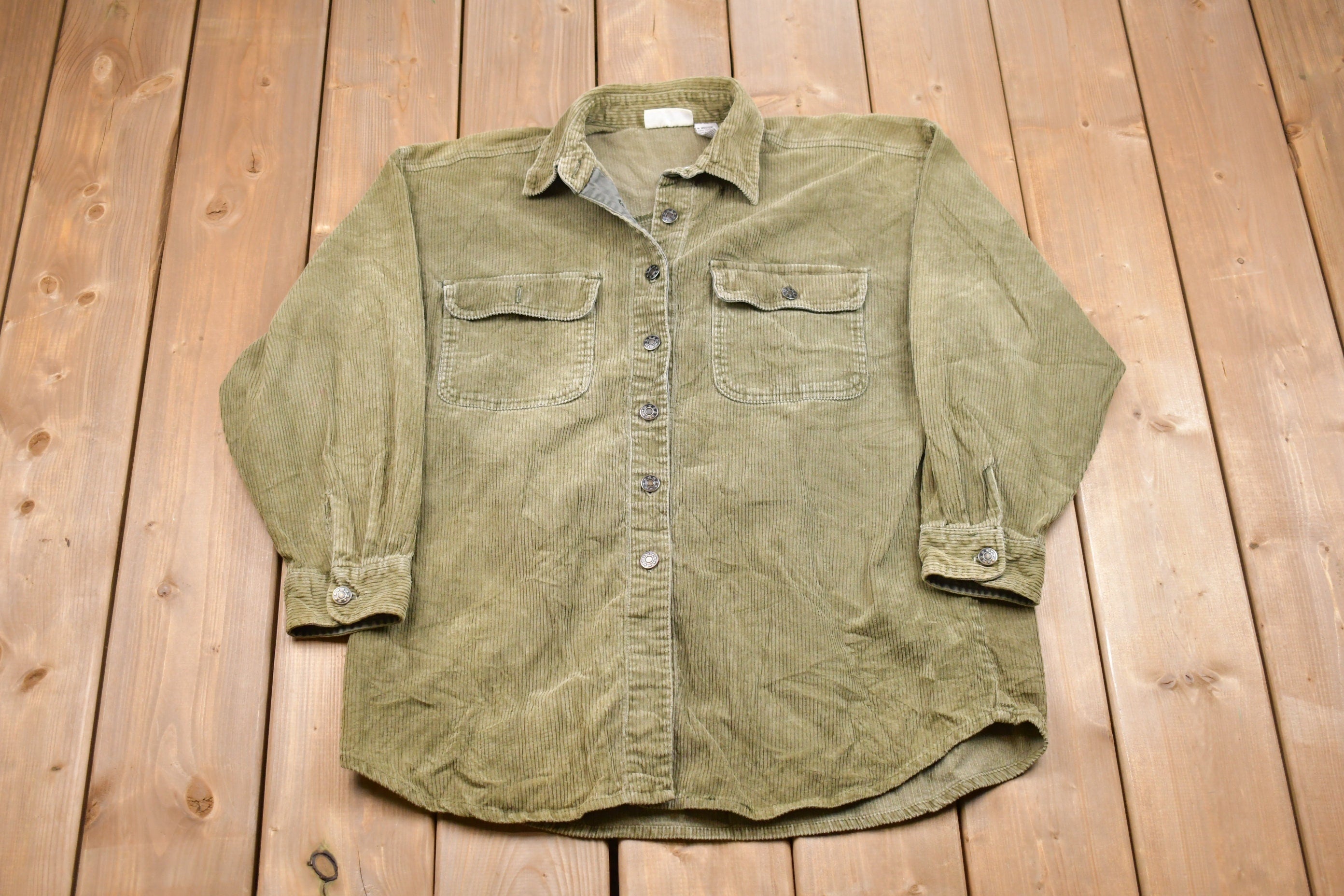 Vintage 1990s Kathy Ireland Corduroy Button Up Shirt
